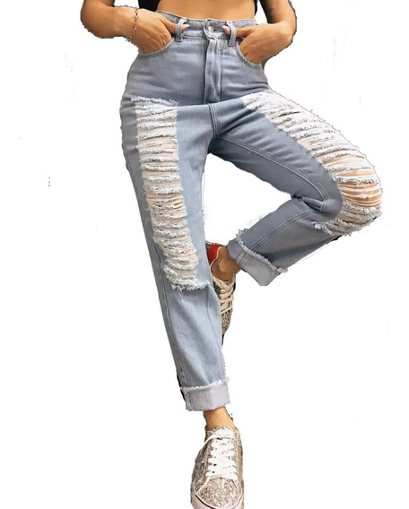 Jeans Mujer Rotos Anchos Mercadolibre Com Ar