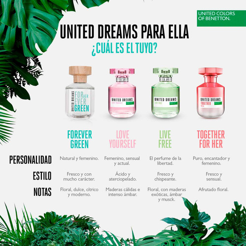 United Dreams Forever Green Her Edt 80 Ml Para Mujer 6c