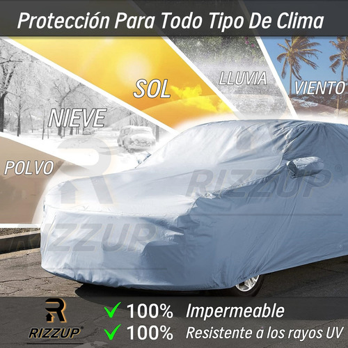 Rizzup® funda 5.3m protector universal para carro anti polvo sol viento lluvia impermeable plateado