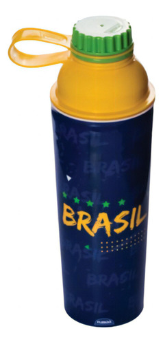 Garrafa Vip 660 Ml Tampa Rosca Fixa Copa Do Mundo Plasutil Cor Azul