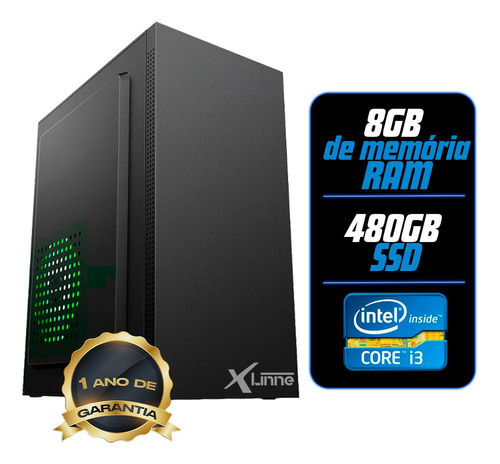 Computador Pc Intel Core I3 8gb-ram Ssd-480gb Xlinne