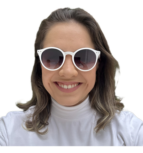 Óculos Baixa Pace Round Two Ii Branco Com Degradê