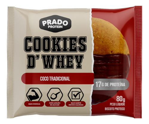 Cookies Whey Sabor Coco 80g - Prado