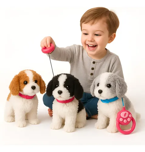 Manolyee Perro Robot De Peluche Interactivo – Camina, Ladra Y Responde Al Tacto, Juguete Realista Con Música, Para Niños Y Niñas, Regalo Educativo Y Decorativo