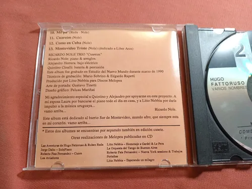 Hugo Fattoruso R Nole Trio / 2 Albumes De Musica Uruguaya W4 (Usado)