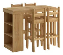 Comprar Desayunador 4 Bancos Cocina Comedor Madera - Rustico Hogar -