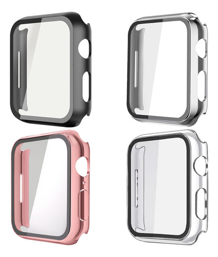 Funda Y Cristal Templado Para Apple Watch Se 6 5 4 3, 4pzs