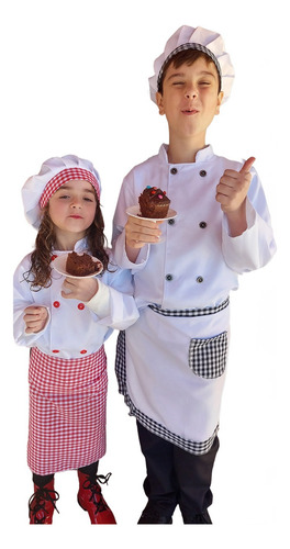 Fantasia Infantil Cozinheiro Cozinheira Chef De Cozinha