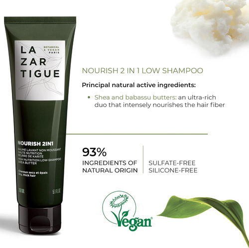 Shampoo Lazartigue Nourish 2 Em 1, Bálsamo De Limpeza Sem Es