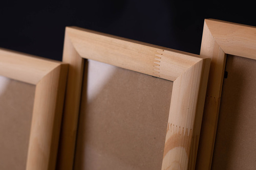 Cuadro Madera 20x20 Con Vidrio Y Gancho Para Colgar Pino Natural Bombé