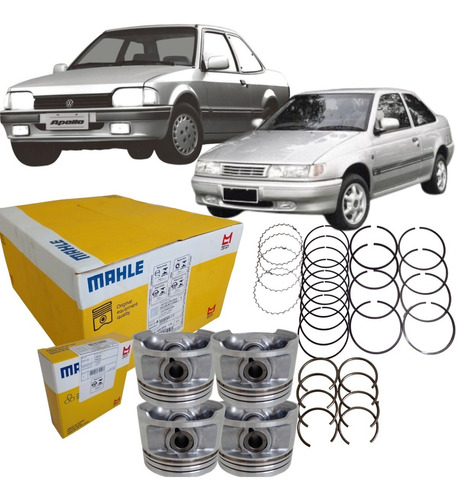 Kit Pistão Anel 0,50 Apollo 1.8 8v Ap Gas. 1990 A 1992 Mahle