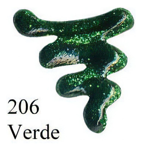 Cola Glitter Acrilex 23g 205 - Vermelho Cor 206 - VERDE