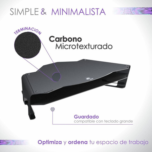 Imagen 5 de 9 de Soporte Monitor Gamer Bam G5a Alto + Estante Acero Premium!!