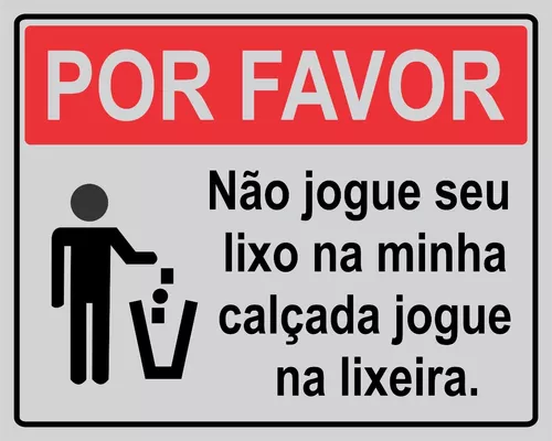 Placa Por Favor Não Jogue Lixo Aqui Sou Uma Árvore 27X35