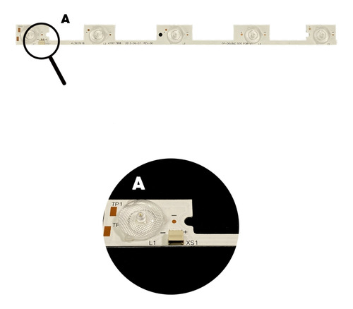 Kit Barra Led Compatível Semp Toshiba Dl3945i(a) Dl3945i(a)