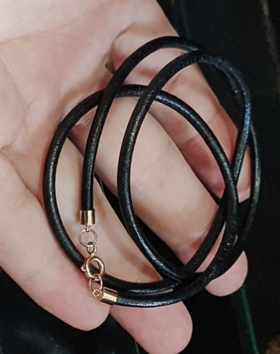 Imagem 7 de 7 de Pedras - Pulseira (3v), Unissex, Couro 3mm, Ouro, Cód380p389