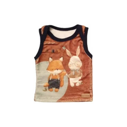 Musculosa Bebes Piel Polar Plush Chaleco Fox Y Bunny Friends