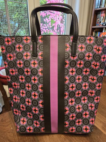 Bolsa Shopper Jackie Smith The Monogram Gris Rayas Níquel Negro (Usado)