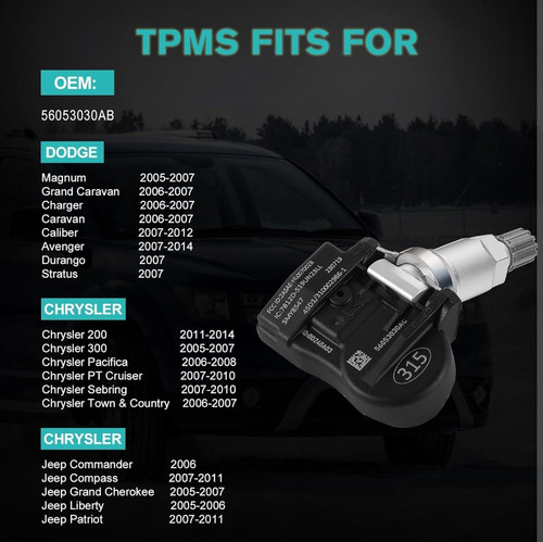 Sensor Tpms Presión De Aire Jeep Kk Auto Programable