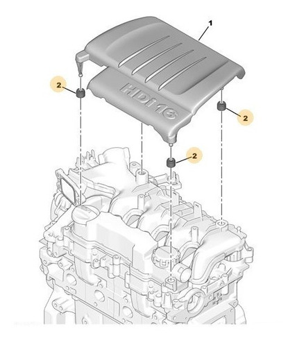 Buje Goma Tapa Superior Cubre Motor Peugeot Citroen 1.6 Hdi