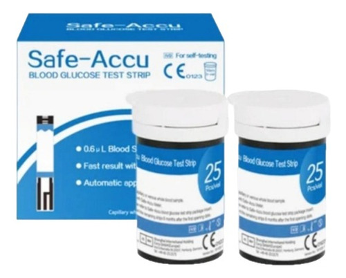 25 Tiras Reactivas Safe-accu 