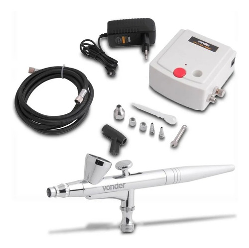 Aerógrafo Profissional Com Minicompressor Kit Bivolt Vonder
