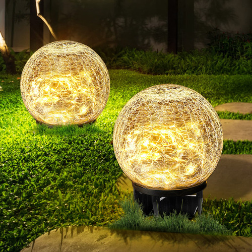 Hbaushun Paquete De 2 Luces Solares De Jardin, Impermeables,