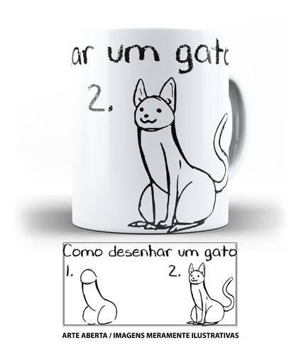 Caneca Como Desenhar Um Gato Caneca Mente Poluída