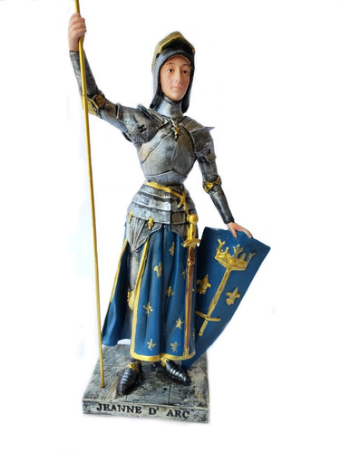 Imagem 3 de 4 de Imagem Escultura Santa Joana D'arc 20cm