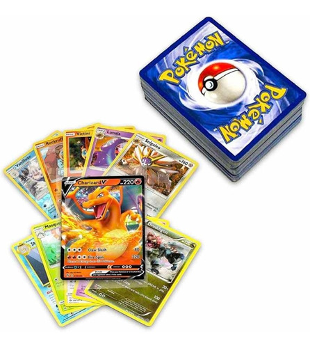 Pokémon 50 Cartas + 5 Holográficas + 1 Rara Todas Las Series