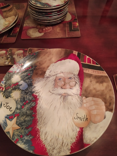 Platos Navideños Ceramica Grandes Y Medianos, Muy Hermosos (Usado)