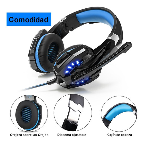 Audífonos G9000 Estéreo Con Luz Led Para Videojuegos Pc