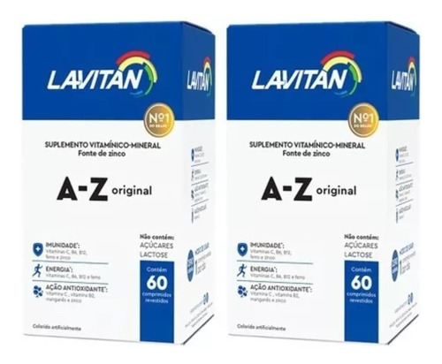 Multi Vitamínico Lavitan A-z (pack X 2 Frascos - 120 Comp)