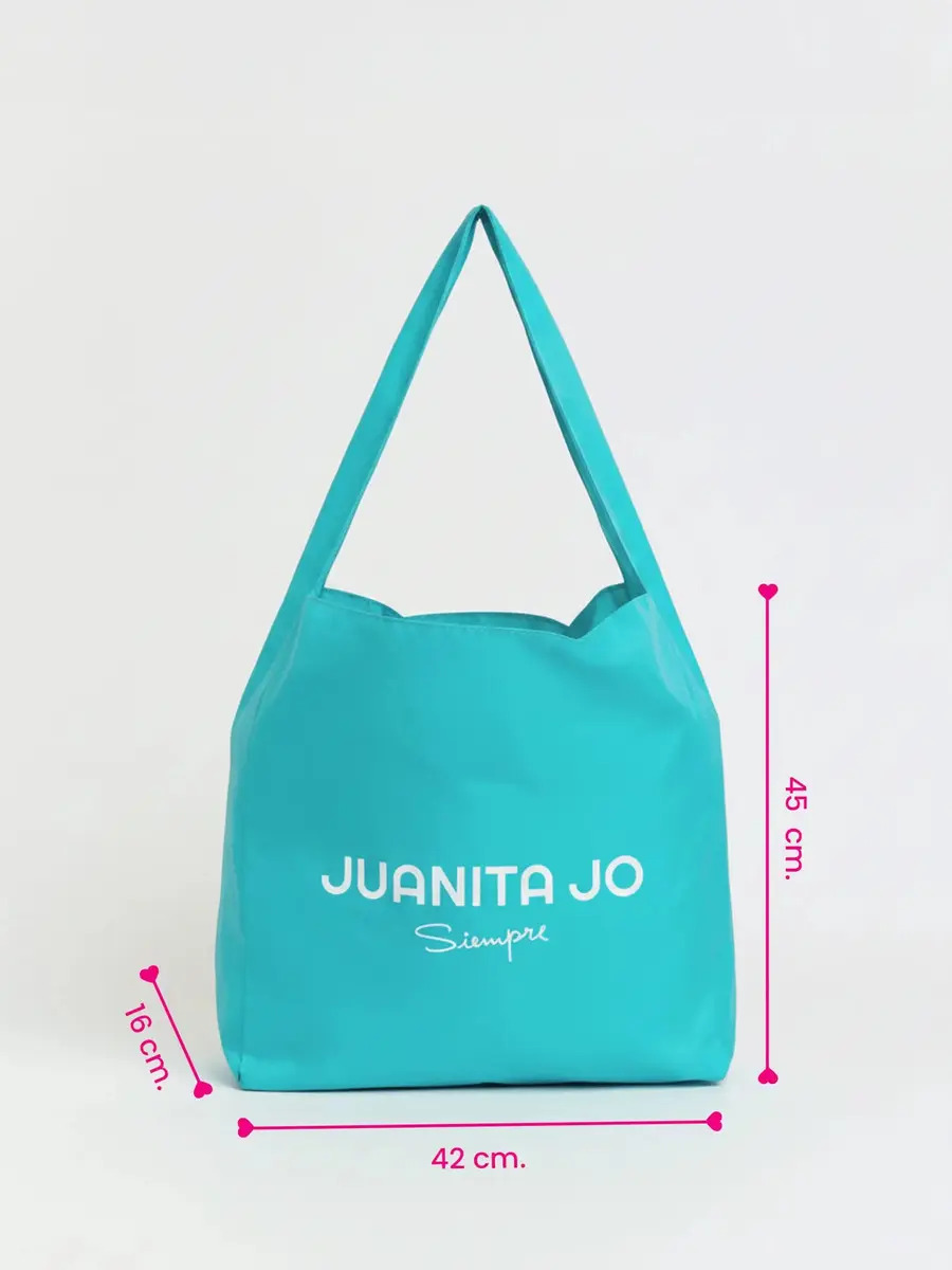 Cartera Shopping Bag Bolso Juanita Jo Juana Grande Mujer Color Turquesa Diseño De La Tela Lisa