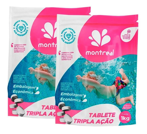 Kit 10 Pastilhas Tabletes Cloro 200g Tripla Ação P/ Piscina