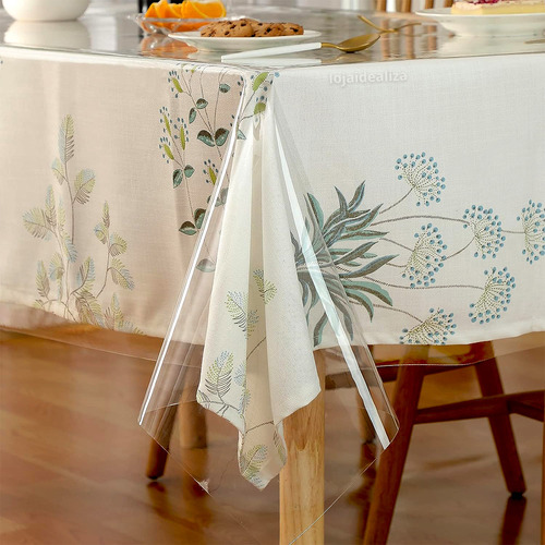 Toalha Mesa Pvc Ultra Macio Transparente 10 A 12 Lugares 3,0