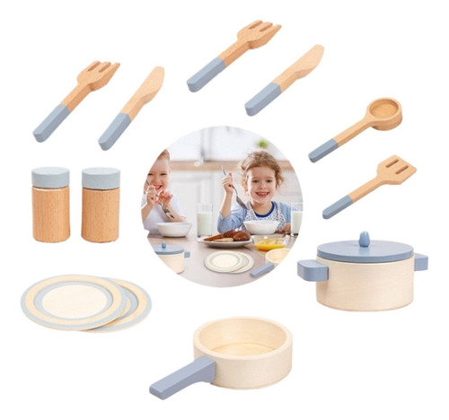 Pacote Com 13 Brinquedos De Cozinha De Madeira Diy Para Cria