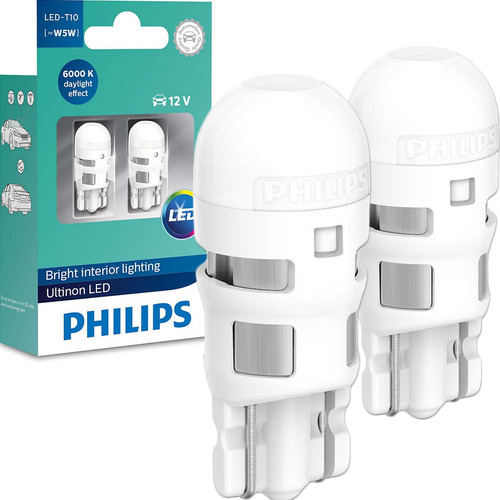 Imagem 1 de 6 de Lampada Philips Pingo Ultinon Led 6000k W5w T10 Super Branca