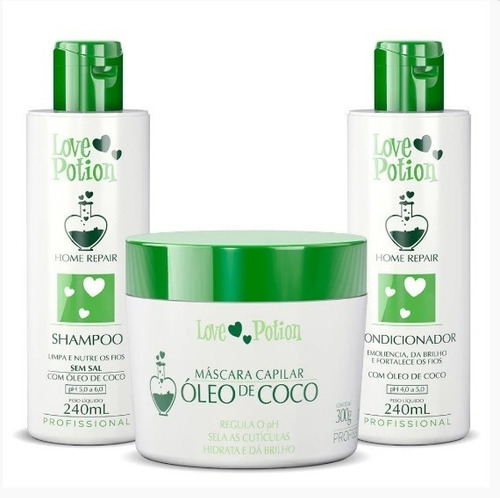 Kit Manutenção Home Repair Óleo De Coco Love Potion