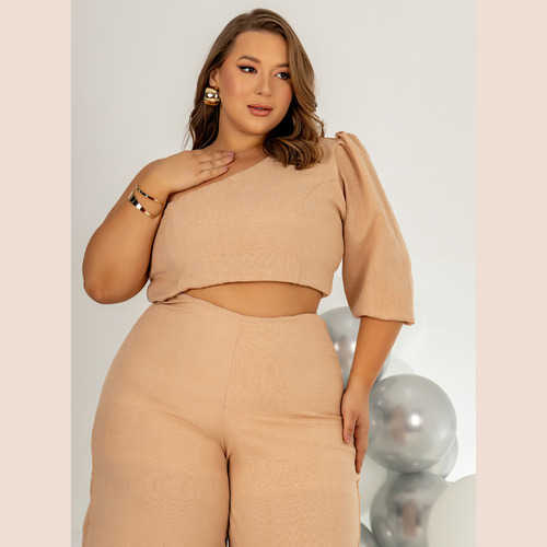 Macacão Social Longo Plus Size Moda Maior G ,gg G1 Tendência