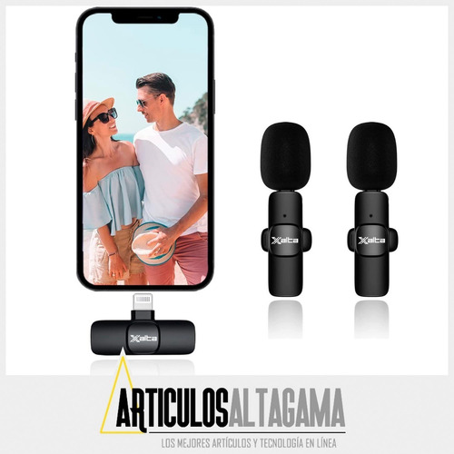 Imagen 10 de 10 de Micrófono Inalámbrico 2 En 1 De Solapa Para iPhone O iPad