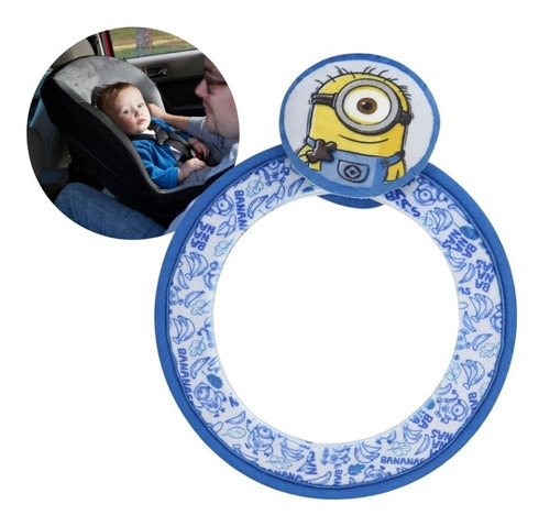 Espejo Seguridad Bebe Auto Minions Huevito