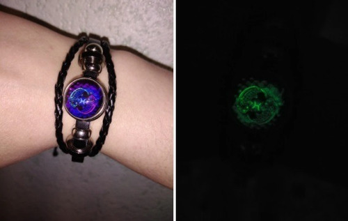 Pulseira Unissex Signos Que Brilham No Escuro Signo Câncer Diâmetro 2 Cm