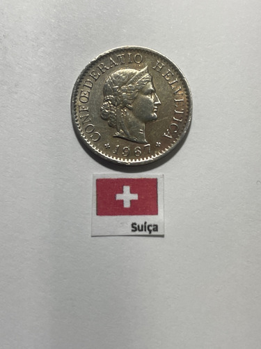 Moeda 5 Rappen 1967b, Su 71 Suíça (Usado)