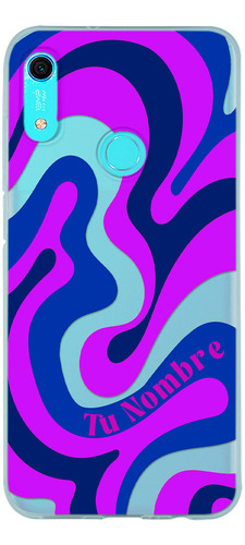 Funda Para Huawei Para Mujer Curvas Moradas Con Tu Nombre