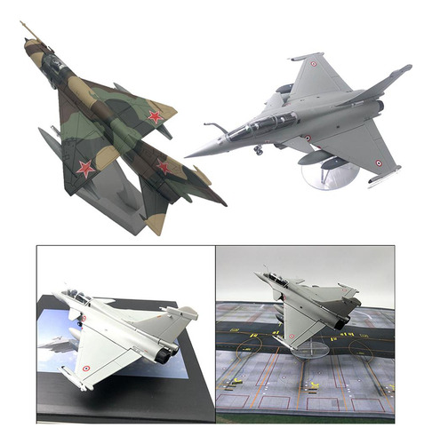 2 Pack De 1/72 Dassault Rafale Plane Fighter + Mig-21 Alloy