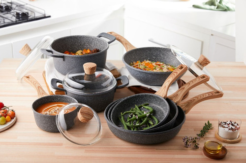 Maestro De Cocina- Batería De Cocina Línea Granito X7 Piezas