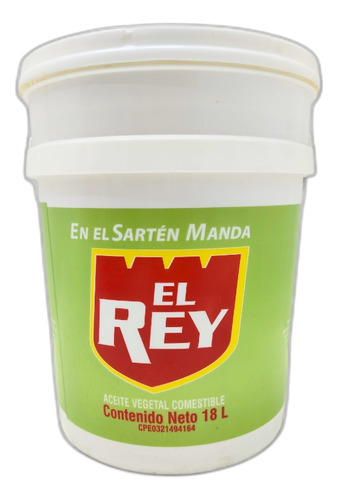 Cuñete Aceite Vegetal El Rey 18lts 0497 Ml.