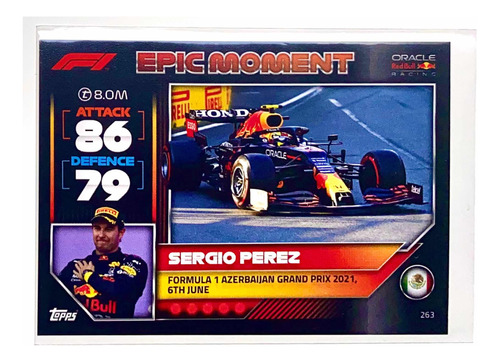 Tarjeta Topps Formula 1 Sergio Pérez Epic Moment #263