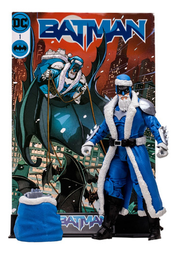Mcfarlane Batman Santa Gold Label Azul Nuevo 